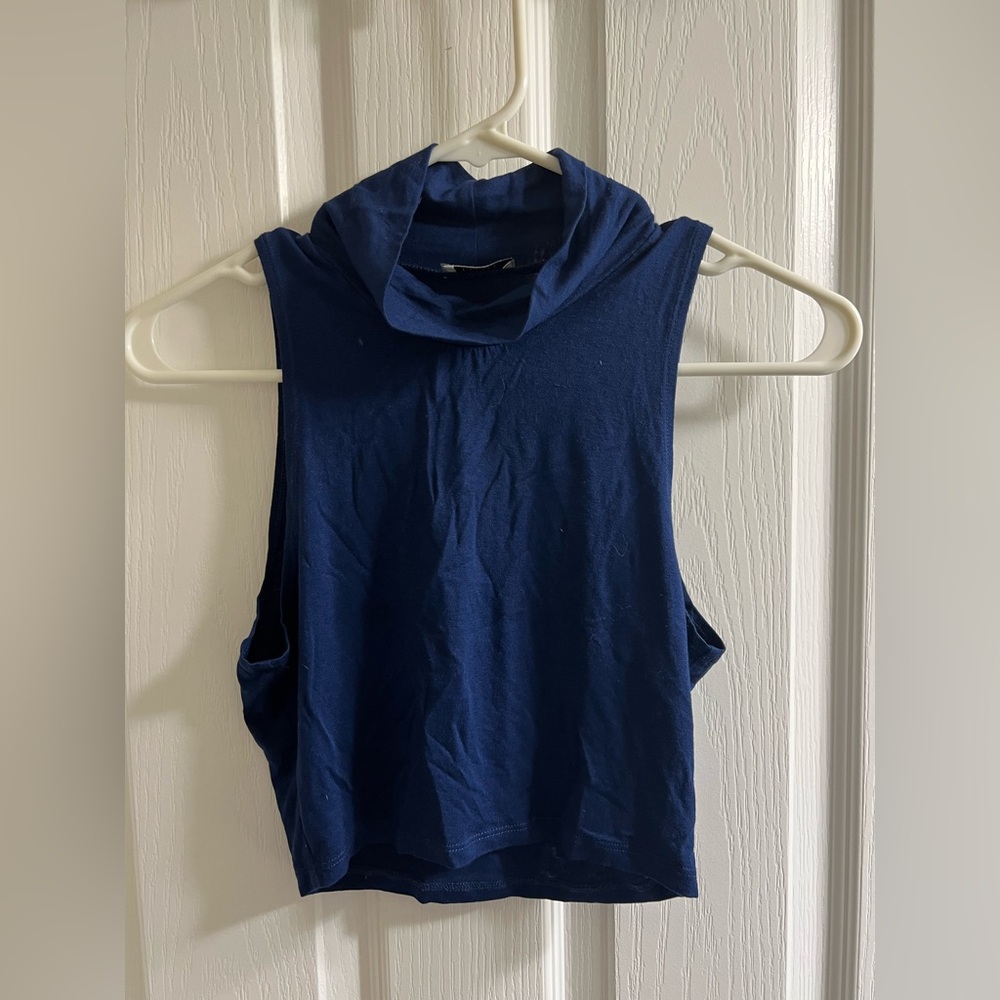 Tobi Midnight Blue Cowl Neck Top